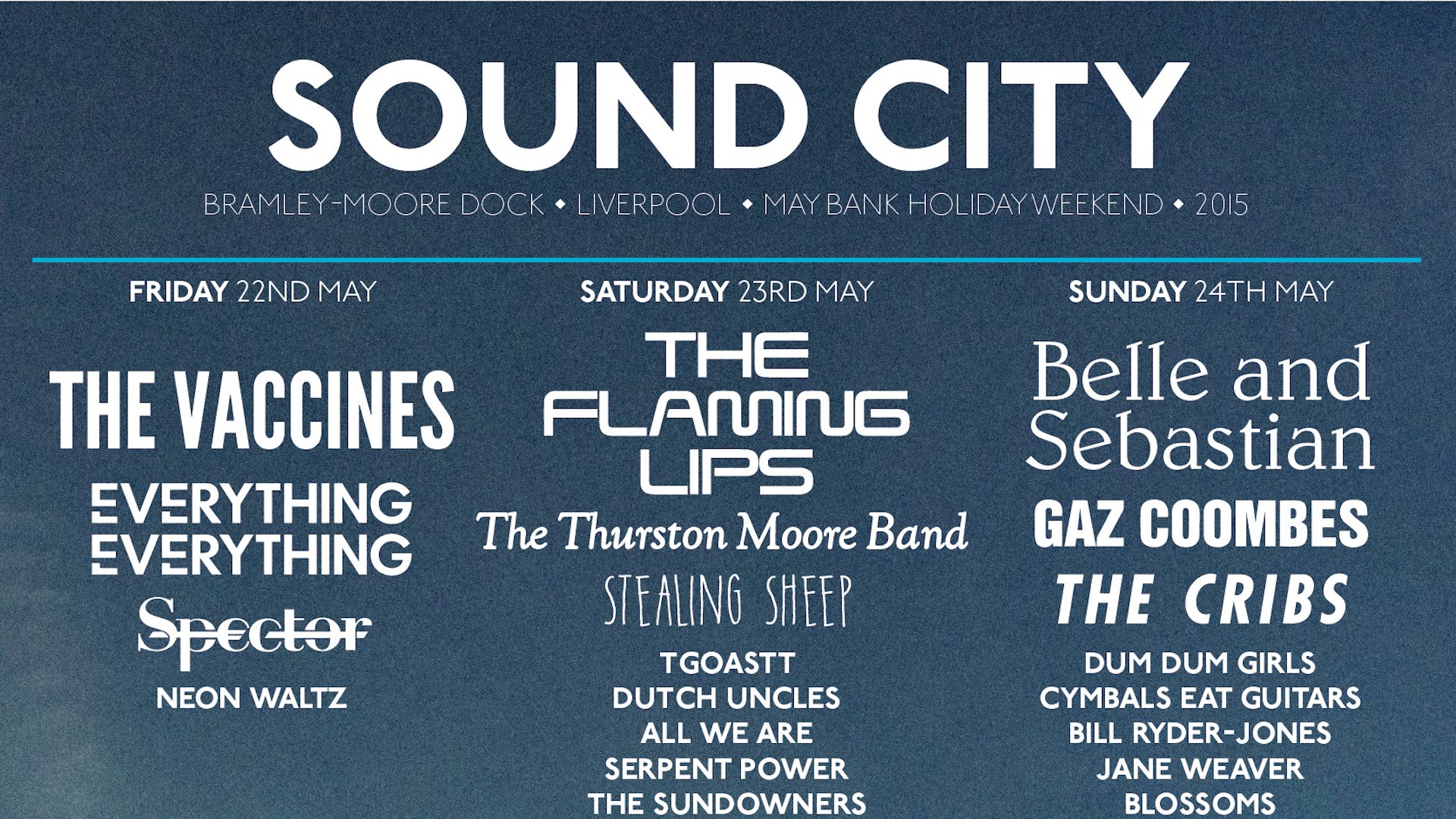 FLOOD - More Details Emerge for 2015 Sound City Music Festival in Liverpool