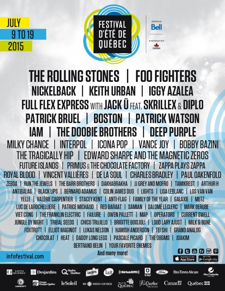 Quebec Summer City Festival 2015 Flyer